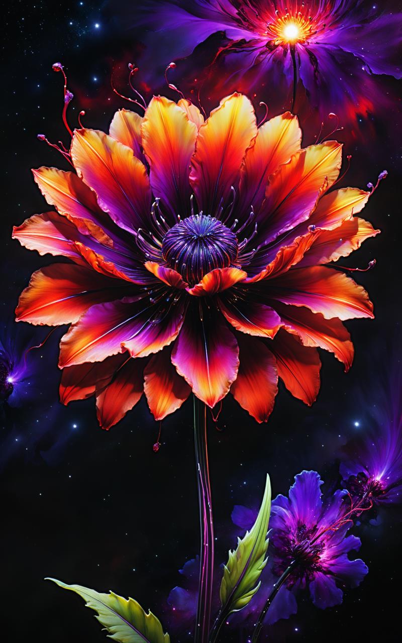 04432-2203844888-Illustration, sci-fi concept art, realistic art, drawn with alcohol inks, depicting a fantastic flower, with red glowing petals,.png